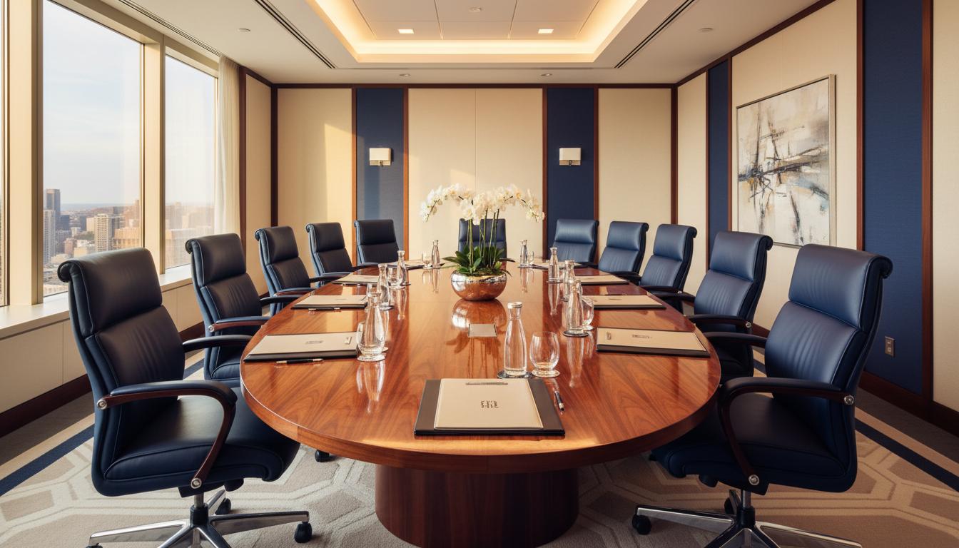 Executive boardroom setting